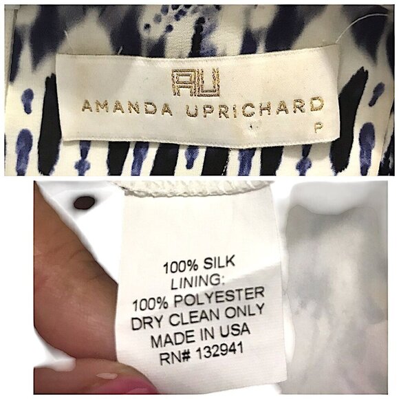 Amanda Uprichard "Elle" Sleeveless Sand Dollar printed silk Dress, Size P - Picture 4 of 13